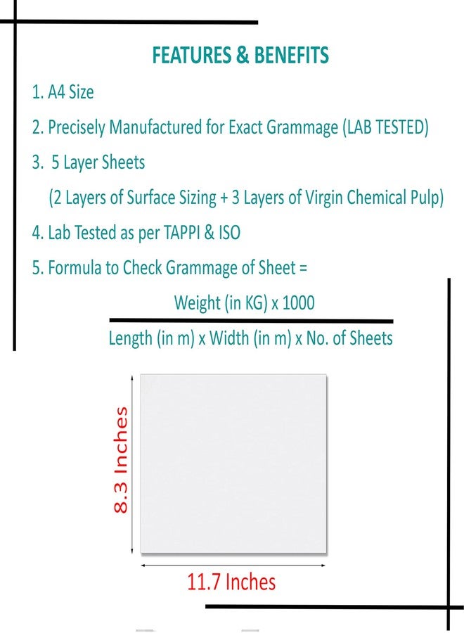 PG Creations A4 Size, 20 Sheets, Ivory Sheets for Drawing & Sketching, 400 Gsm Ultra Thick Smooth Paper, Professional Grade Artist Paper for Heavy Media & Art Projects, 8.3x11.7 Inch, White - Image 2