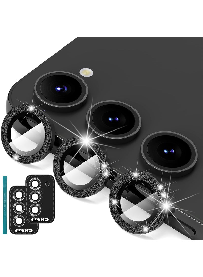 Y&D Camera Lens Protector, 2 PCS Fit for Samsung Galaxy S23/ S23 Plus Premium Tempered Glass, Glitter Diamonds Protector S23+ - Image 1