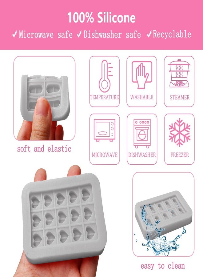 Xcake Lcook 4 Pcs Pill Molds for Making Pills, Medical Tablets Capsule Fondant Silicone Molds, Round Love Heart Shaped Pill Chocolate Baking Mold for Nurse Day Graduation Cake Decoration Cupcake Topper Candy Clay - Image 3