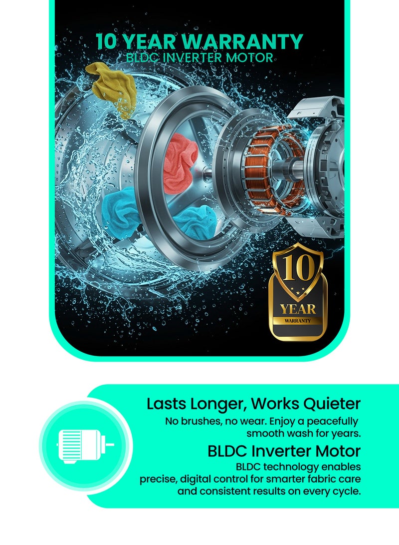 GEEPAS Advanced Front Load Washing Machine with Digital Display, BLDC Motor, and Steam Clean GWMF1041SRG Metalic Grey - Image 5