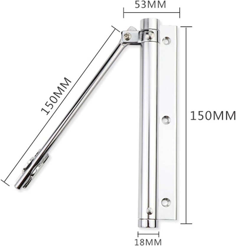 JEMICA 2Pcs Spring Door Closer Stainless Steel Adjustable Automatic Door Closer for ResidentialCommercial use Stainless Steel Surface Mounted Door Closer - Image 2