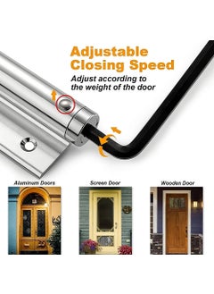 JEMICA JEMICA 2Pcs Spring Door Closer Stainless Steel Adjustable Automatic Door Closer for ResidentialCommercial use Stainless Steel Surface Mounted Door Closer  - Image 5