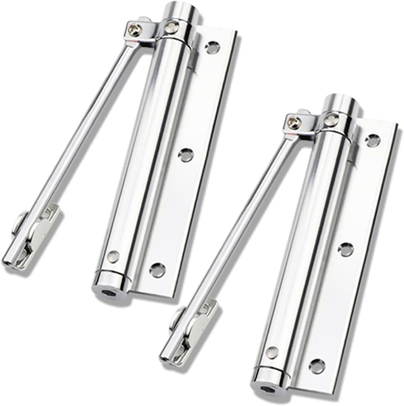 JEMICA 2Pcs Spring Door Closer Stainless Steel Adjustable Automatic Door Closer for ResidentialCommercial use Stainless Steel Surface Mounted Door Closer - Image 1