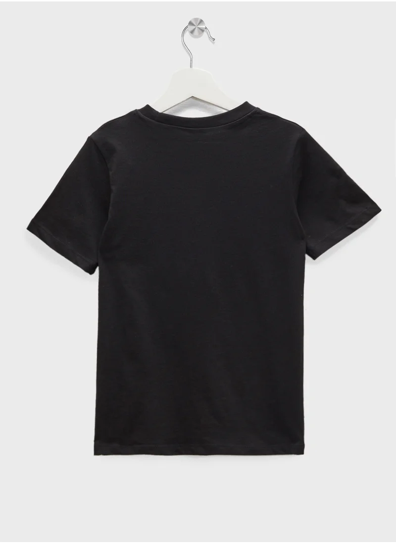 جاك وجونز جونيور Kids Graphic Logo Crew Neck T-Shirt