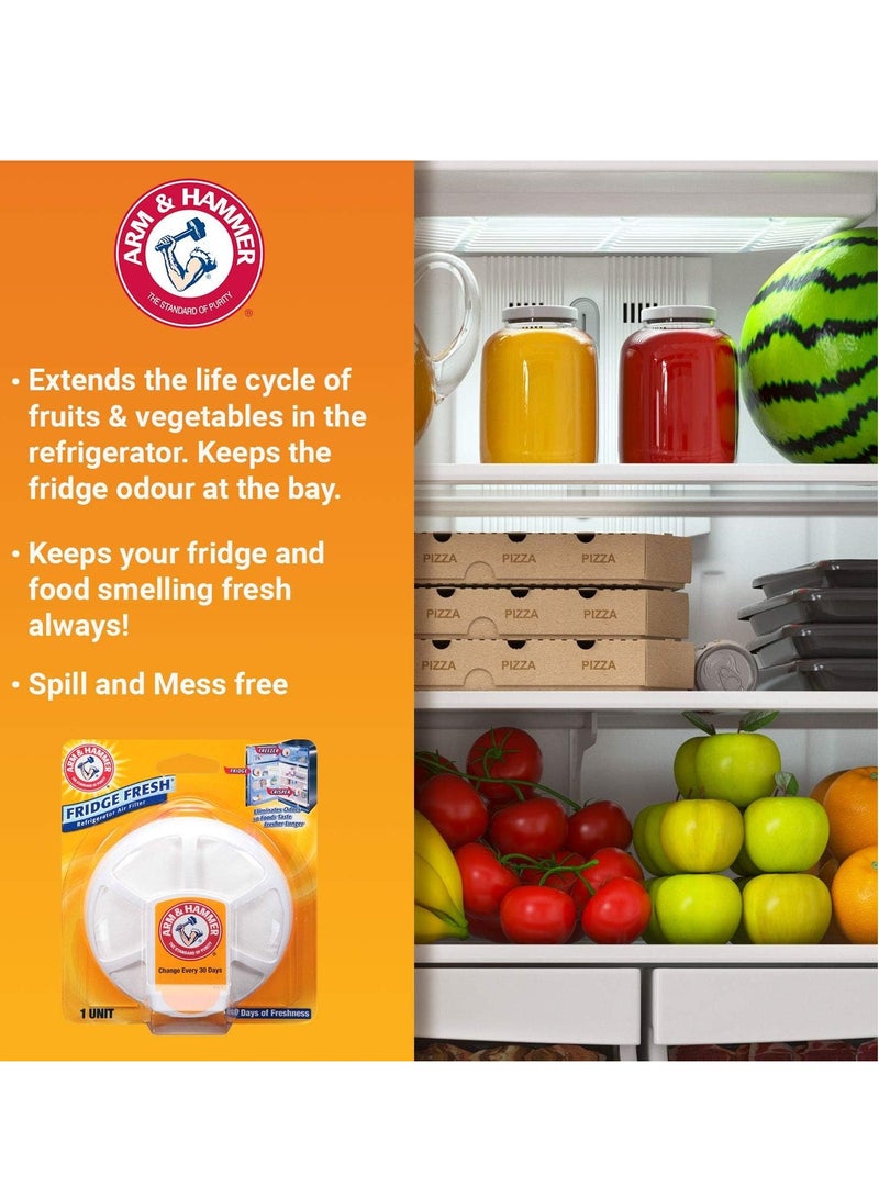 Arm & Hammer فلتر هواء الثلاجة فريدج فريش مزيل روائح الثلاجة والفريزر - Image 2