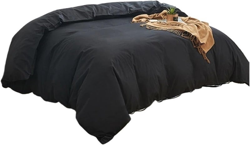 Black Comfortable and Skin-Friendly Fabric Quilt Cover(200x200cm 1pcs) - Image 1