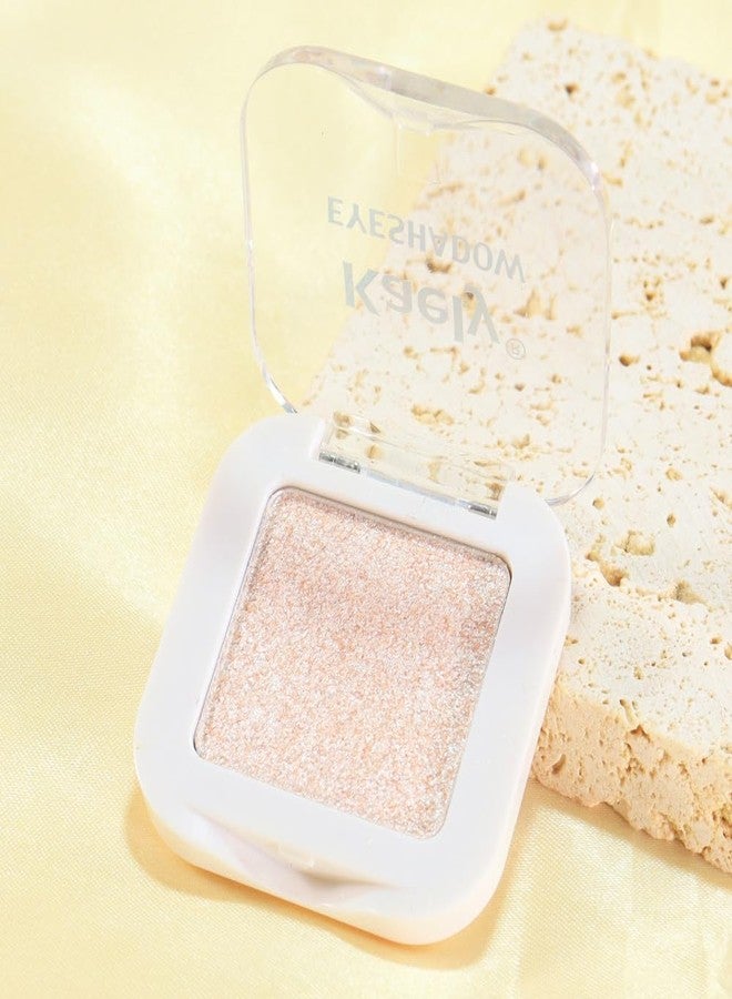 evpct Pear White Shimmer Single Eye shadow Palette Makeup for Older Women, Glitter Sparkly Pearl Shimmer Cream Eyeshadow Palette Brightener Make up, High Pigment Waterproof Monochrome Mini Eyeshadow - Image 5