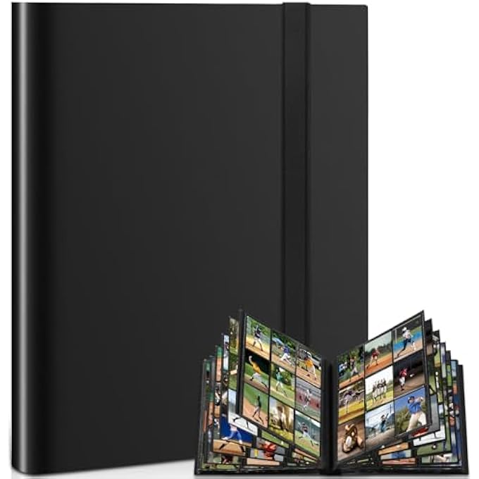 TRADING CARD ALBUM, 468 SIDE POCKETS, LARGE POKEMON CARDS, SCRAPBOOK, PORTABLE, WATERPROOF, PU COLLECTOR'S BOOK FOR MTG/TCG/FOOTBALL BASEBALL CARDS/TRADING CARD BINDER, CARD TRADING ALBUMS (BLACK) - Image 1