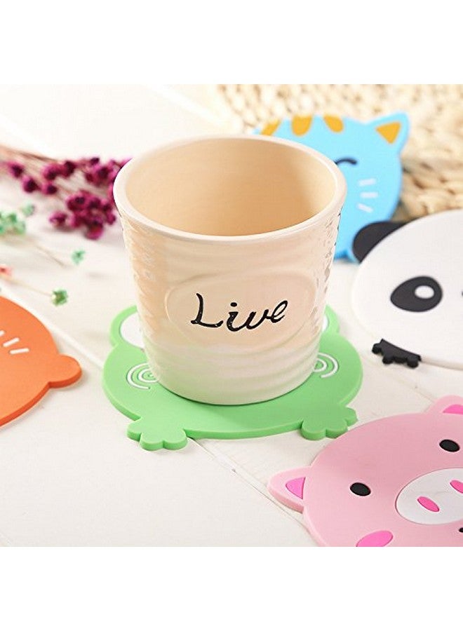 HARI - 5PCS Silicone Coaster Colorful Animal Coaster Cup Mat for Drinks Durable Non-Slip Hot Pads Protection Furniture Damage for Home and Kitchen Use. - Image 2