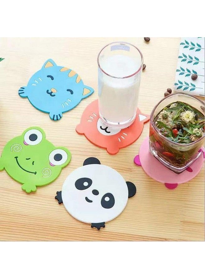 HARI - 5PCS Silicone Coaster Colorful Animal Coaster Cup Mat for Drinks Durable Non-Slip Hot Pads Protection Furniture Damage for Home and Kitchen Use. - Image 5