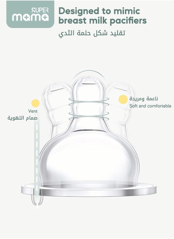 SUPERMAMA - PPSU Baby Feeding Bottle With Silicone Nipples And Handle for Newborn Anti Colic Flatulence 180ml - Image 1