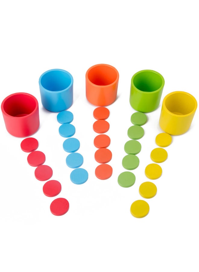 Baby's Cognitive Distinguishing Color Classification Cup Children's Montessori Teaching Aaids Early Childhood Education Matching Intelligence Brain Toys-Color:Color Classification Cup - Image 3