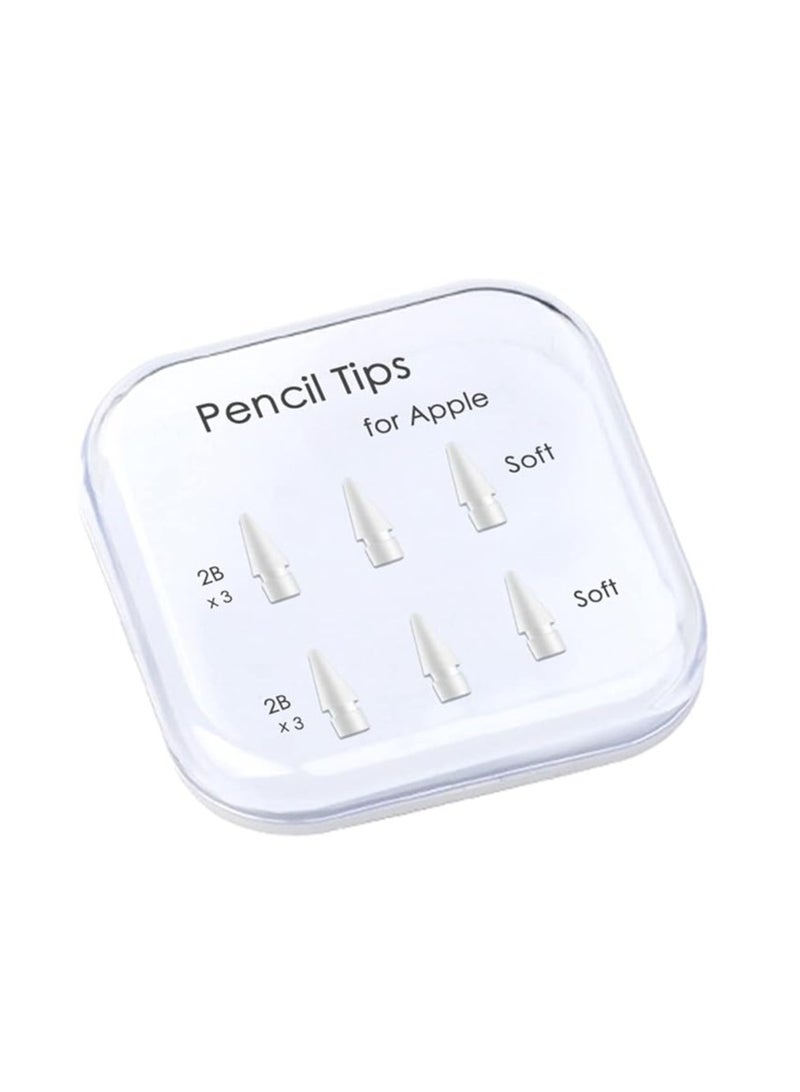 General 2B Dual Soft Nibs – for Apple Pencil 1st generation and iPad Pen 2nd generation Pencil nibs and pencil nibs (white)  - Image 1