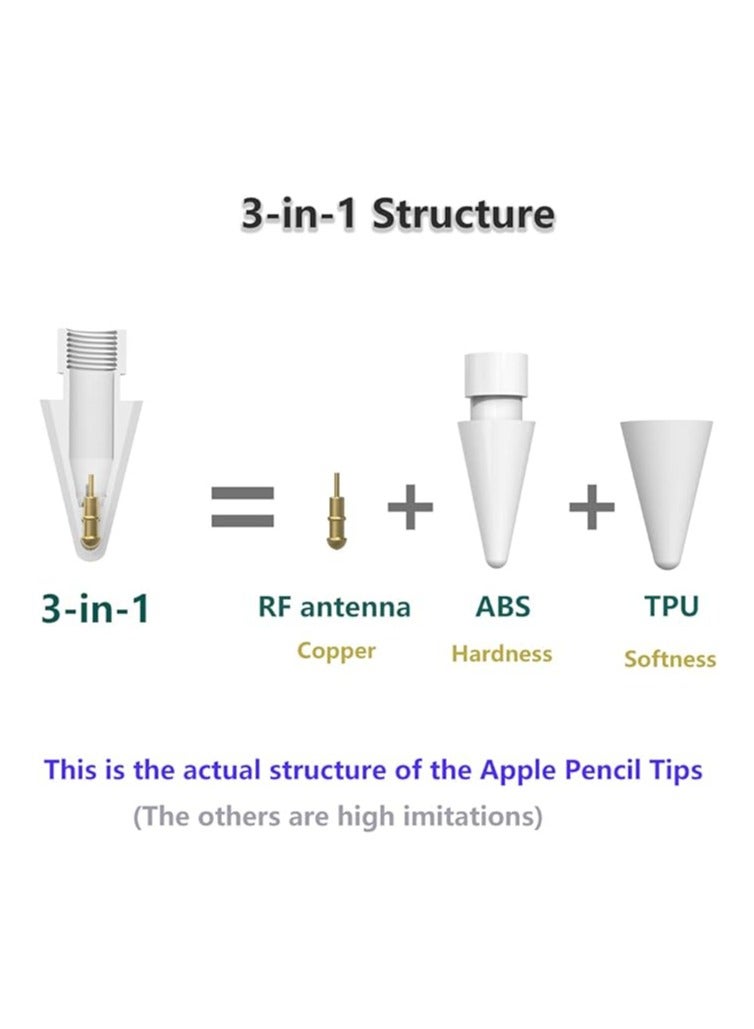 General 2B Dual Soft Nibs – for Apple Pencil 1st generation and iPad Pen 2nd generation Pencil nibs and pencil nibs (white)  - Image 2