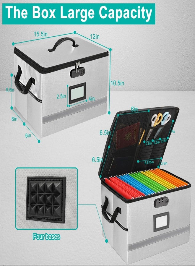 EXLIFBAG صندوق ملفات EXLIFBAG مزود بقفل، صندوق منظم مستندات محمول بمقبض، صندوق ملفات مقاوم للحريق للمنزل والمكتب، منظم ملفات قانوني للتخزين - Image 3