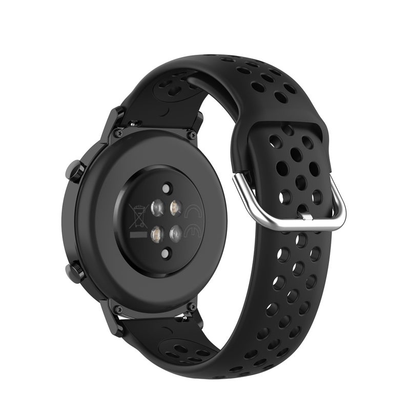 إيروريكس لساعة هواوي جي تي 2 مقاس 42 مم 20 مم مشبك بلون سادة سوار رياضي (أسود) - Image 3
