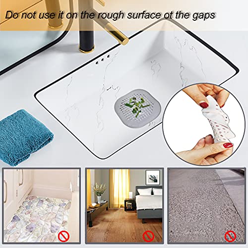 Bovinde Hair Drain Catcher,Square Drain Cover for Shower Silicone Hair Stopper with Suction Cup,Easy to Install Suit for Bathroom,Bathtub,Kitchen 2 Pack (White) - Image 4