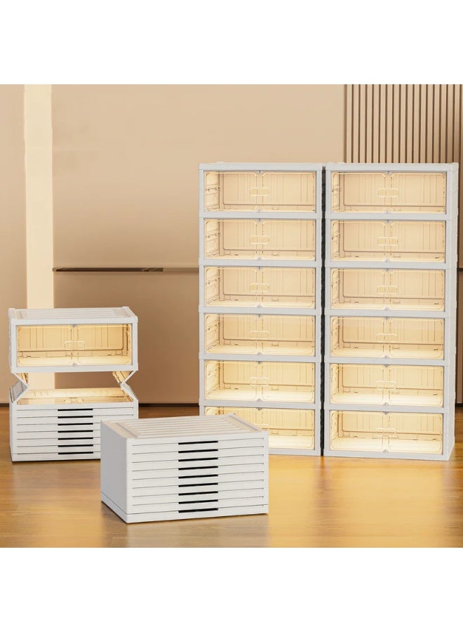 كونسيبت هوم منظم أحذية من 6 طبقات، عريضة تحمل 12 حذاءً، نافذة شفافة، بلاستيك أبيض/شفاف - Image 2