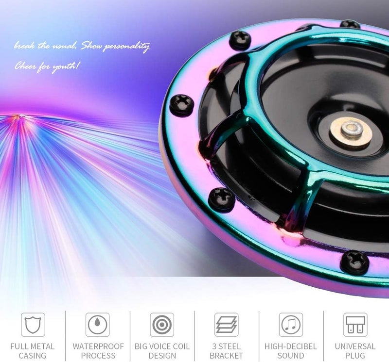 FARBIN 12V Loud Car Horns High Tone/Low Tone Train Horn for Truck Car Motorcycle (colour) - Image 2