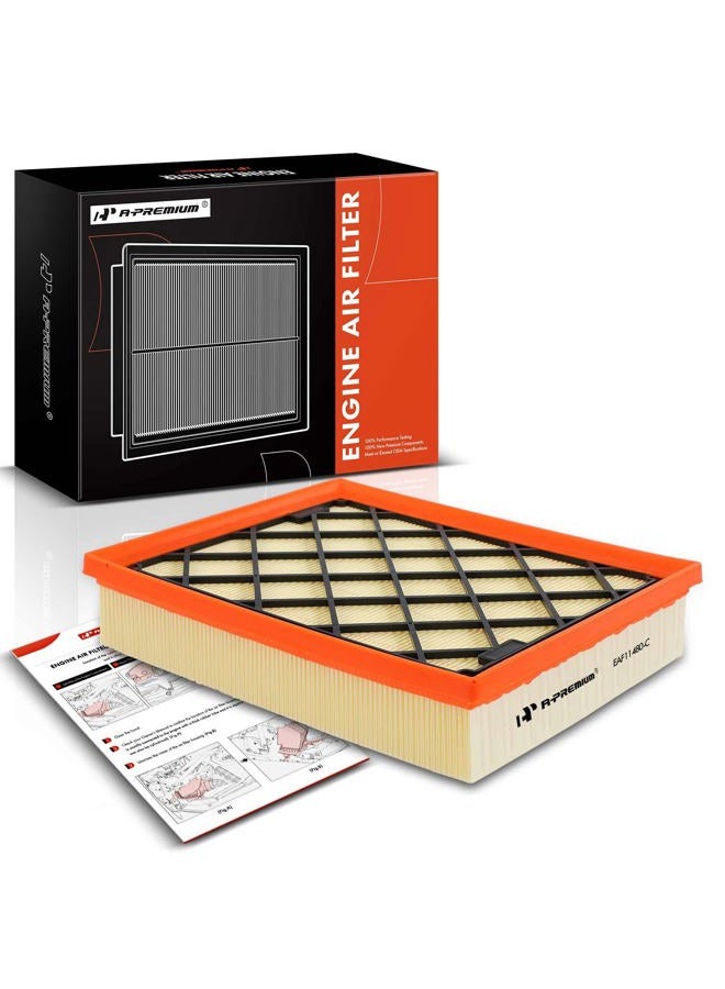 A-Premium Engine Air Filter Compatible with Ford Edge, Fusion, GT & Lincoln Continental, MKX, MKZ, Nautilus, 2013-2023, Flexible Panel - Image 1