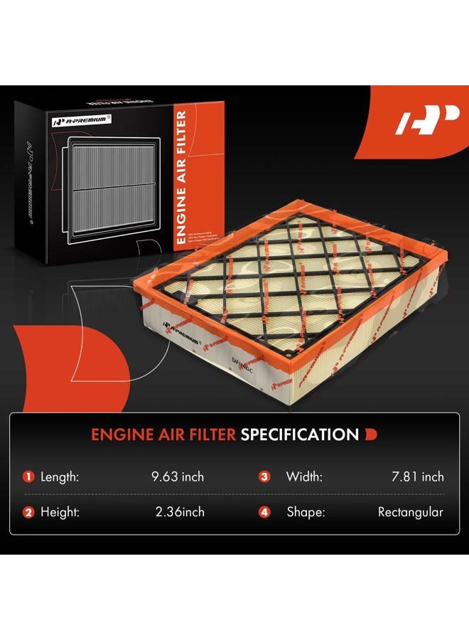 A-Premium Engine Air Filter Compatible with Ford Edge, Fusion, GT & Lincoln Continental, MKX, MKZ, Nautilus, 2013-2023, Flexible Panel - Image 2