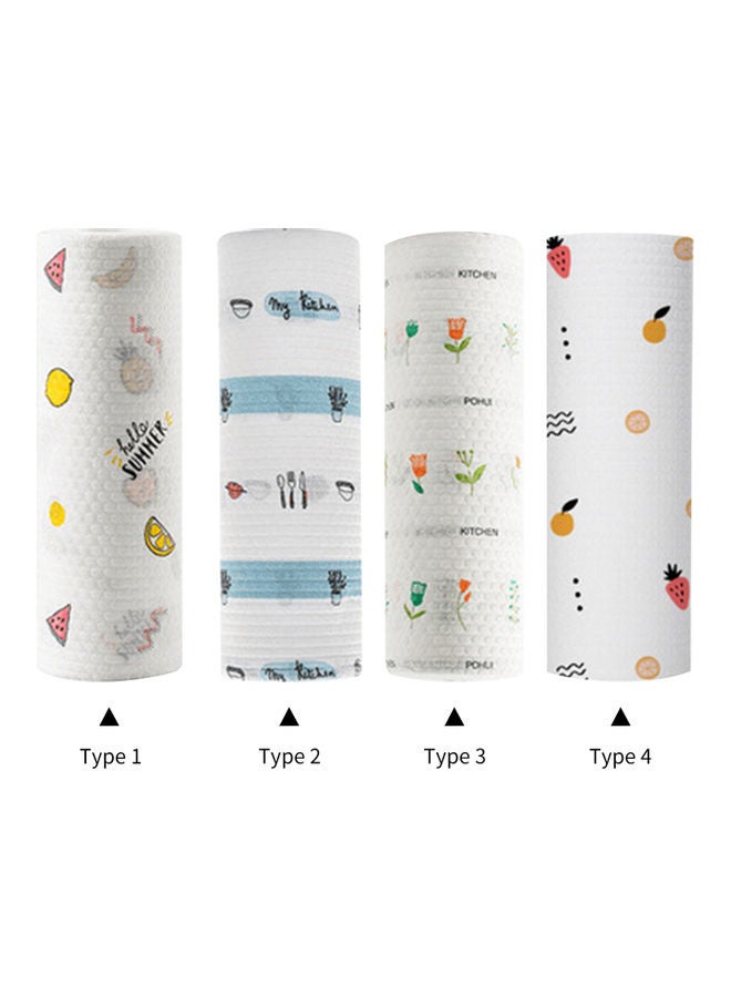 NIBEMINENT 50-Piece Roll Disposable Dish Cloth Set White/Yellow/Pink 25x8x8cm - Image 3