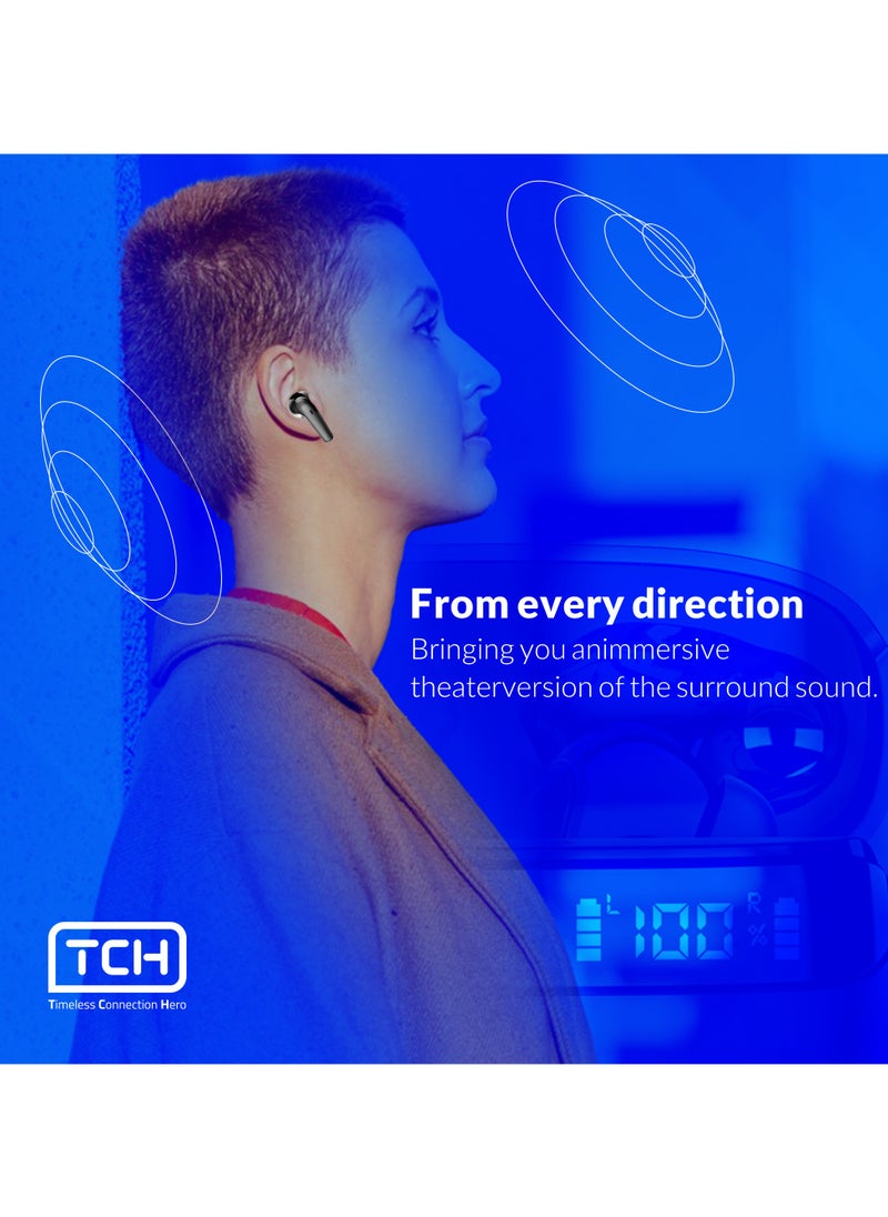 TCH - L10 ANC" Wireless Earbuds - Active Noise Cancellation, HiFi" Audio Sound Quality, Powerful Bass, Bluetooth with AI Calls, 4 Mics, IPX4 Waterproof, 8H Battery Life, LED Display, Smart Touch Controls - Image 1
