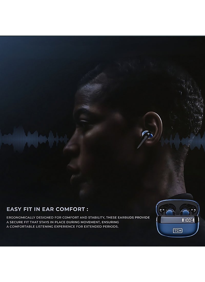 TCH - L10 ANC" Wireless Earbuds - Active Noise Cancellation, HiFi" Audio Sound Quality, Powerful Bass, Bluetooth with AI Calls, 4 Mics, IPX4 Waterproof, 8H Battery Life, LED Display, Smart Touch Controls - Image 1