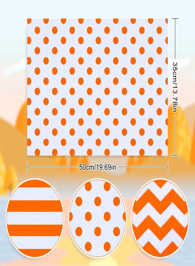 وولاين ورق تغليف هدايا الخريف من والين، 60 ورقة، 3 تصاميم، برتقالي مخطط ومنقط، كمية كبيرة، ملحق تغليف هدايا الخريف للاحتفال بأعياد الميلاد، أكياس حرفية يدوية، 13.8 × 19.7 بوصة - Image 2