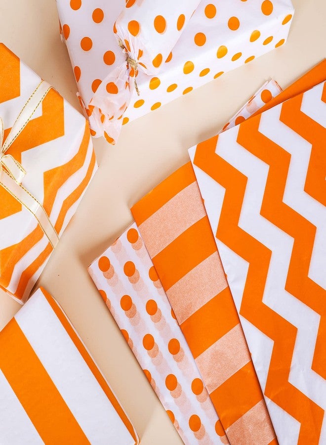 وولاين ورق تغليف هدايا الخريف من والين، 60 ورقة، 3 تصاميم، برتقالي مخطط ومنقط، كمية كبيرة، ملحق تغليف هدايا الخريف للاحتفال بأعياد الميلاد، أكياس حرفية يدوية، 13.8 × 19.7 بوصة - Image 5