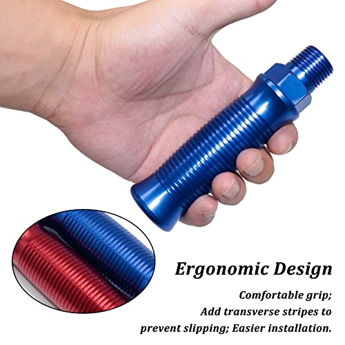 CheeMuii Glad Hand Handle Transverse Stripe Handle Anodized Aluminum Extension Grips Set Red Blue Glandhand for Semi Truck and Semi Trailers Easier Coupling - Image 4