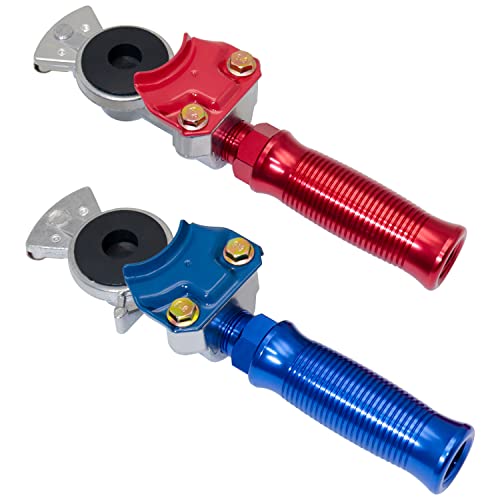 CheeMuii Glad Hand Handle Transverse Stripe Handle Anodized Aluminum Extension Grips Set Red Blue Glandhand for Semi Truck and Semi Trailers Easier Coupling - Image 5