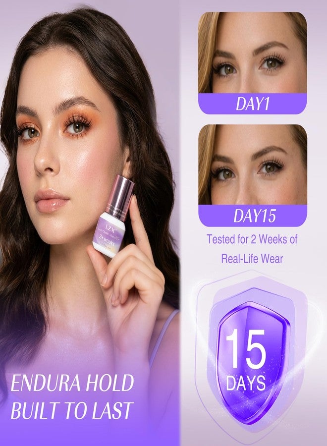 LZM Lash Cluster Glue Long Lasting Strong Hold 2 Weeks Waterproof, Eyelash Cluster Adhesive Kit for Beginners DIY Individual Eye Lash Extensions at Home & Professional Use by LZM(Black 5ml) - Image 3