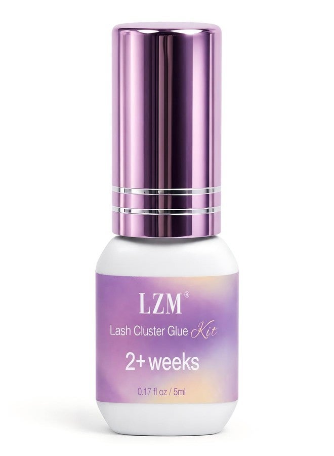 LZM Lash Cluster Glue Long Lasting Strong Hold 2 Weeks Waterproof, Eyelash Cluster Adhesive Kit for Beginners DIY Individual Eye Lash Extensions at Home & Professional Use by LZM(Black 5ml) - Image 1