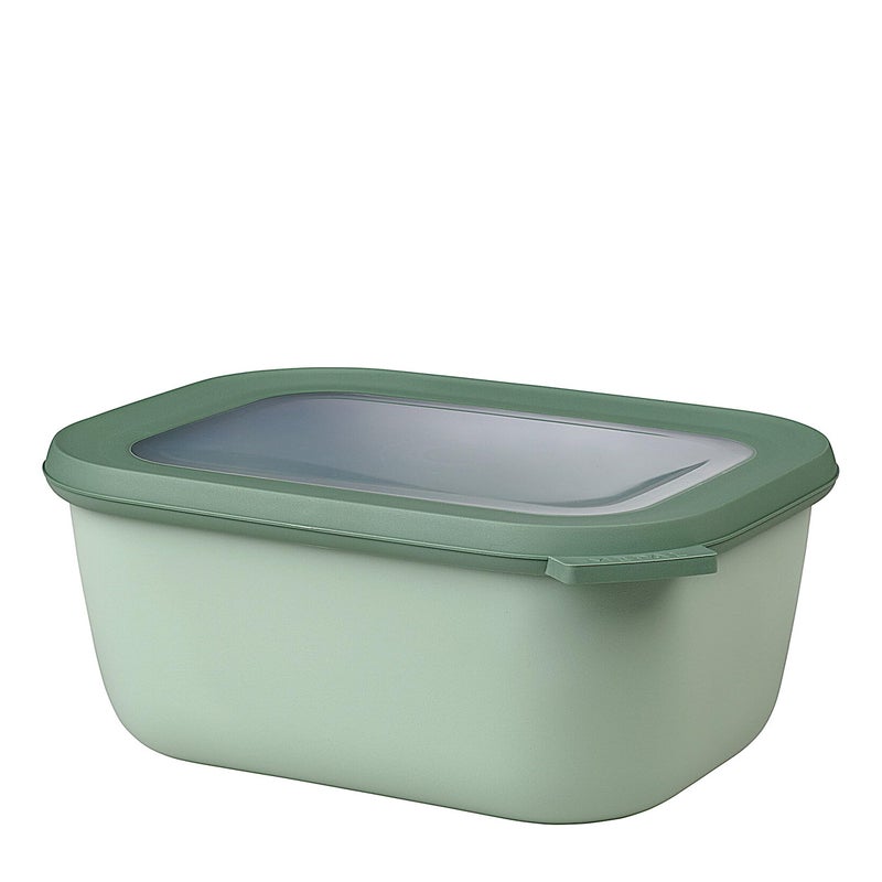 Mepal – Multi bowl Cirqula 1500 ml rectangular Nordic sage – Food storage container with lid – Airtight storage box for fridge & freezer, microwave container & serveable dish – Diswasher-safe