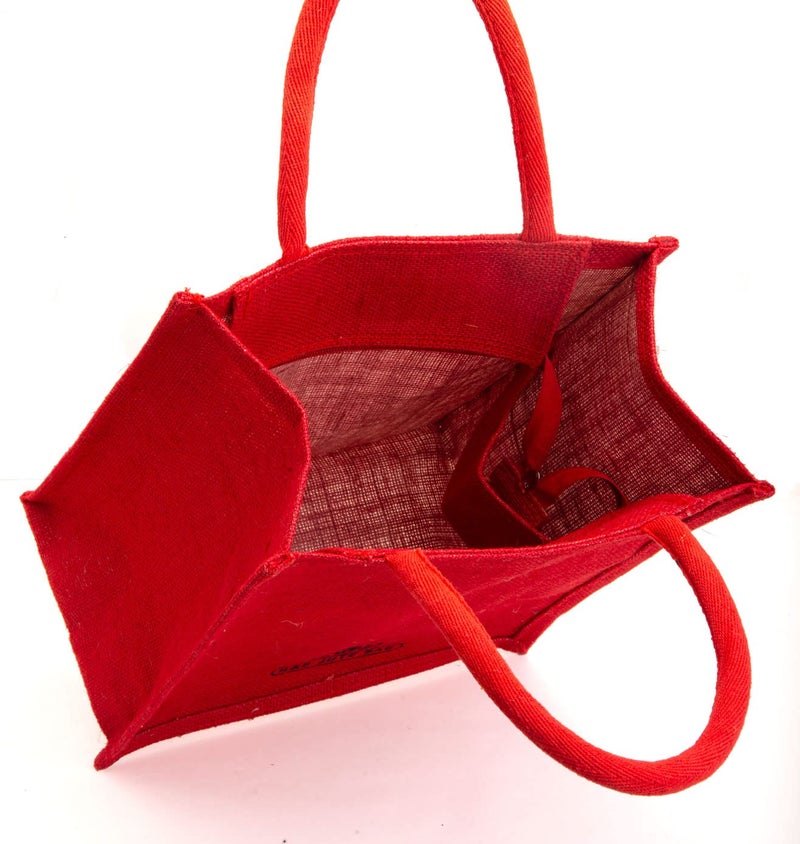 hb+ H&B Jute Lunch Bag for Men, Women, Girls - Travel Handbag With Zip Bottle Holder - Solid Colors - Image 3