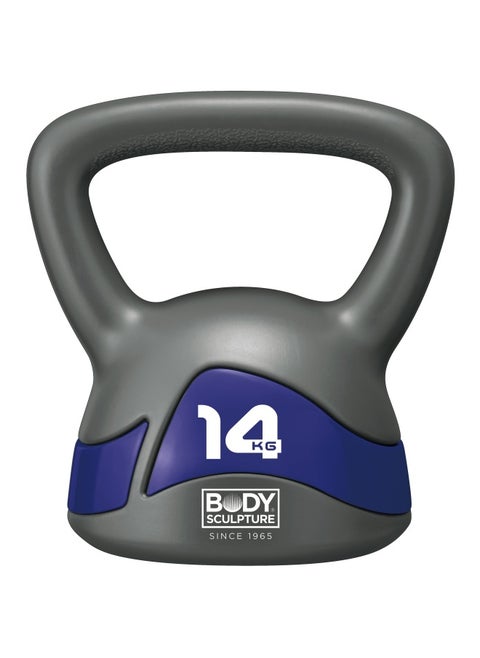 Kettlebell, Gry/Dark Bl,14Kg