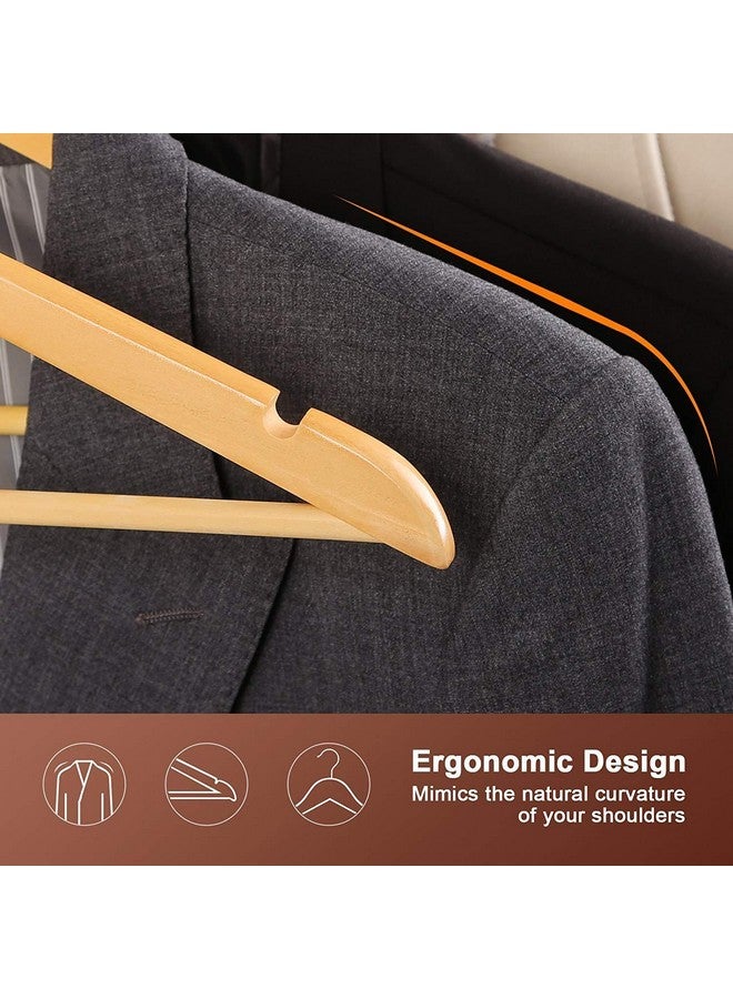Evolluxi Lotus Wooden Hangers, Solid Wood Shirt Hangers,Dress Coat Jacket Clothes Hangers,with Extra Smooth Finish, 360 Degree Swivel Hook(Retro) (Beige, 50) - Image 5