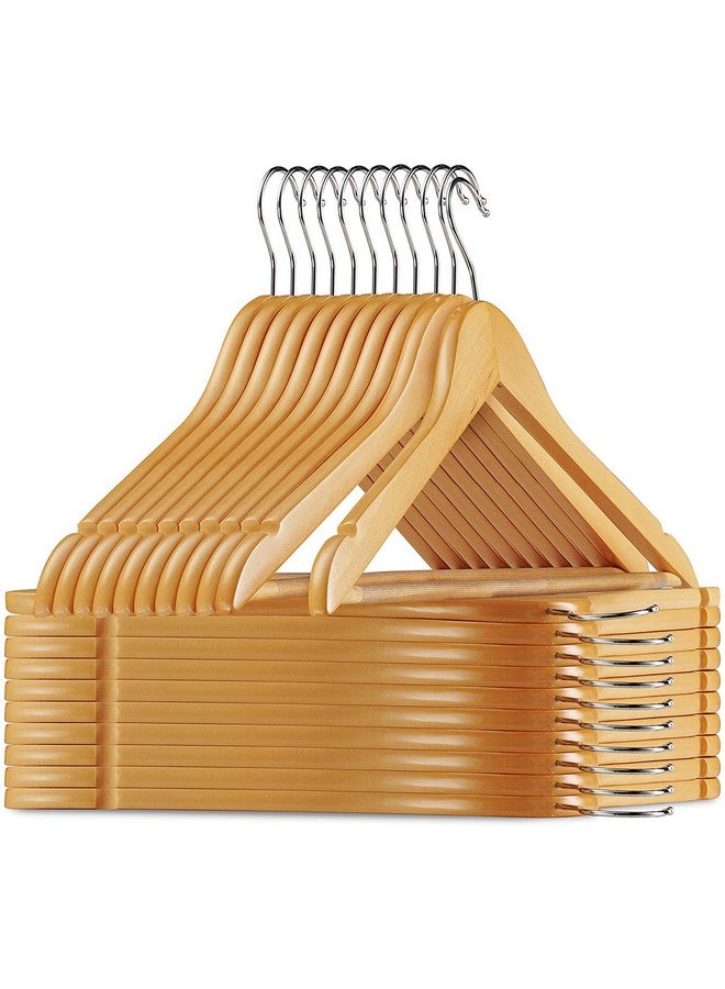 Evolluxi Lotus Wooden Hangers, Solid Wood Shirt Hangers,Dress Coat Jacket Clothes Hangers,with Extra Smooth Finish, 360 Degree Swivel Hook(Retro) (Beige, 50) - Image 1