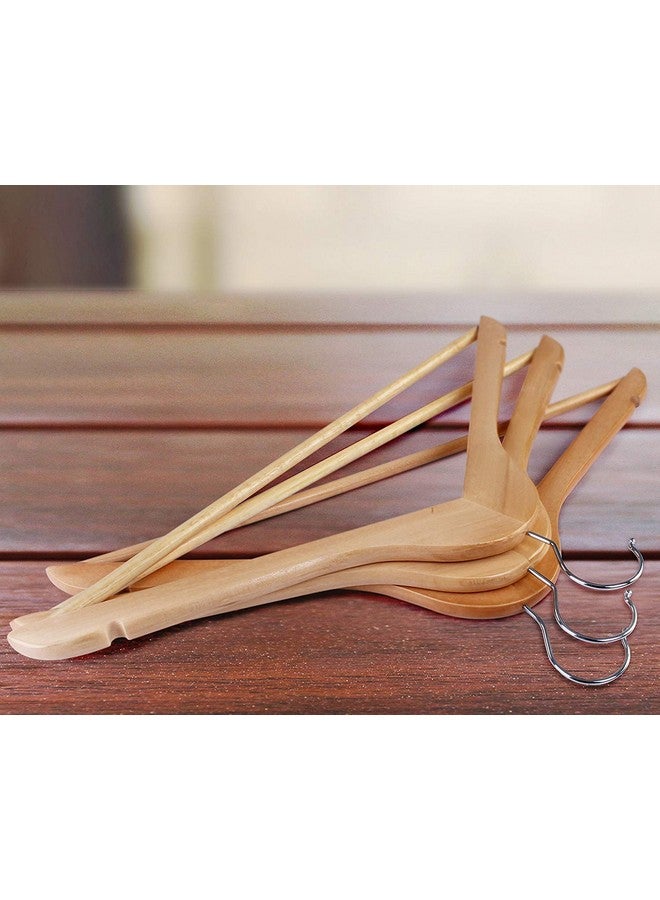 Evolluxi Lotus Wooden Hangers, Solid Wood Shirt Hangers,Dress Coat Jacket Clothes Hangers,with Extra Smooth Finish, 360 Degree Swivel Hook(Retro) (Beige, 50) - Image 4