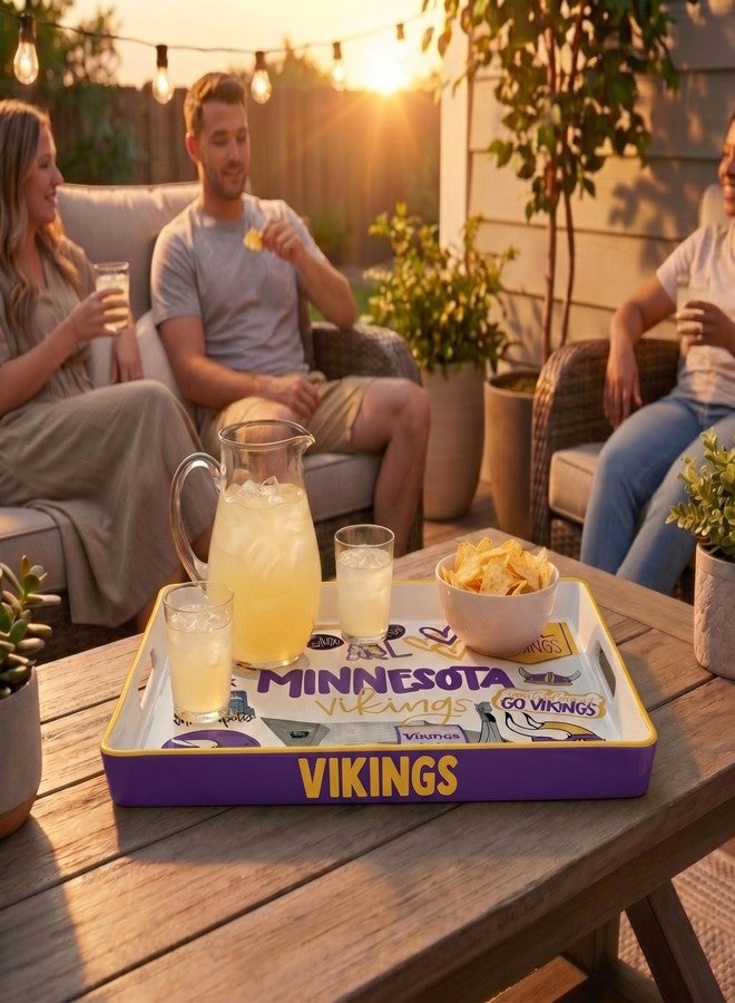 Proformance Home NFL Minnesota Vikings Loco Fan Large Serving Tray w/Handles - Image 5