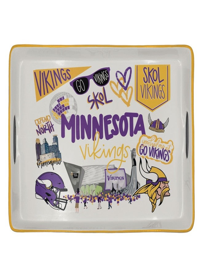 Proformance Home NFL Minnesota Vikings Loco Fan Large Serving Tray w/Handles - Image 1