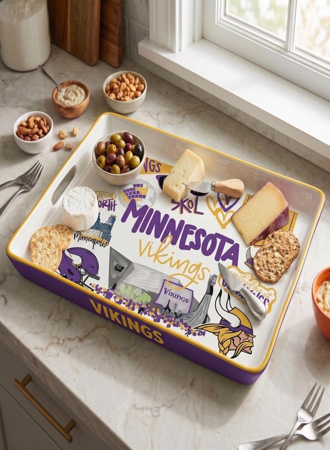 Proformance Home NFL Minnesota Vikings Loco Fan Large Serving Tray w/Handles - Image 2