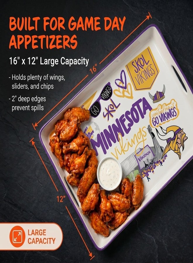 Proformance Home NFL Minnesota Vikings Loco Fan Large Serving Tray w/Handles - Image 3
