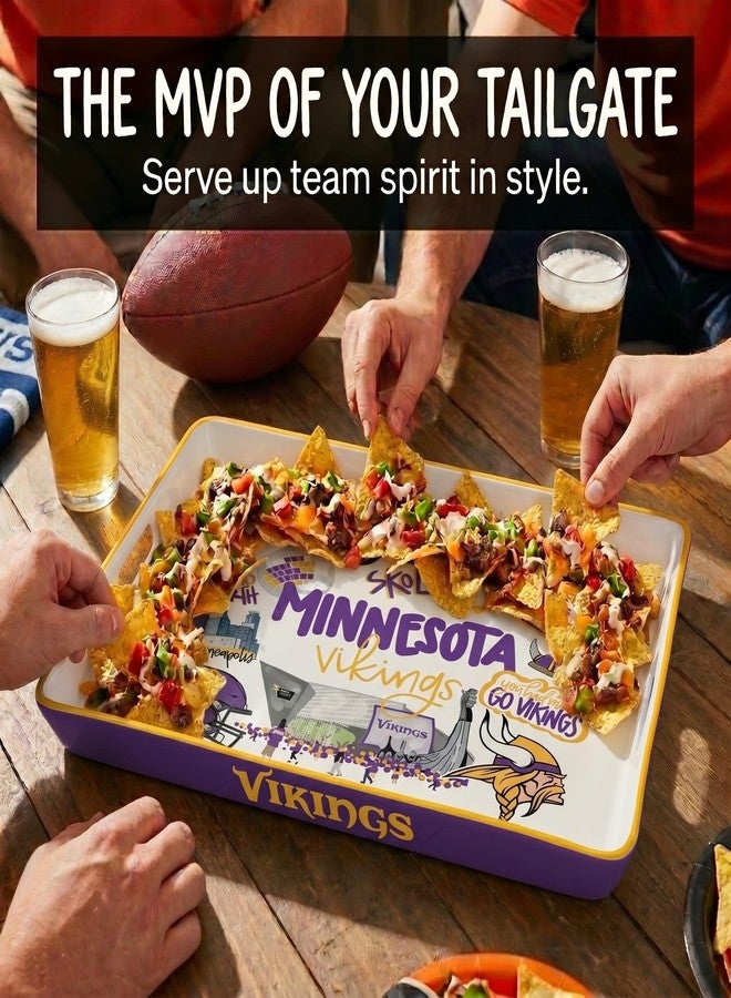 Proformance Home NFL Minnesota Vikings Loco Fan Large Serving Tray w/Handles - Image 4