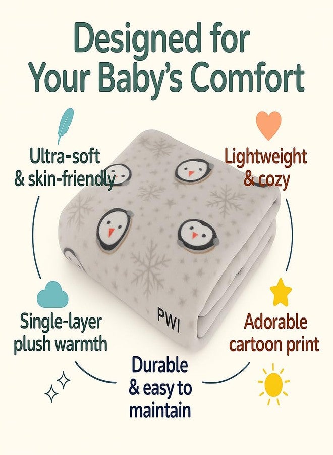 PWI Supersoft Baby Blanket Wrapper for Newborn | 30x40 inches | Lightweight AC Blanket for 0-2 Years | Ultra Soft & Skin-Friendly | Pack of 2 (Grey and Peach) - Image 5