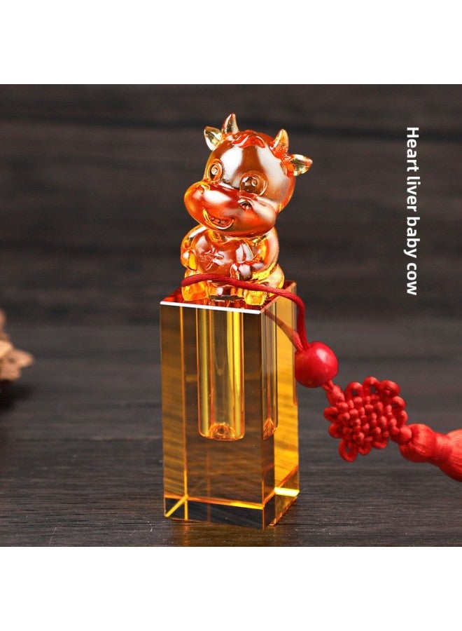 Fetal Hair Souvenir Fetal Hair Seal Umbilical Belt Seal Diy Making Crystal Glaze Zodiac Dragon Baby Navel Hundred Days Ceremony-Color:Heart Liver Baby Cow (all Engraving Is Free)  - Image 1