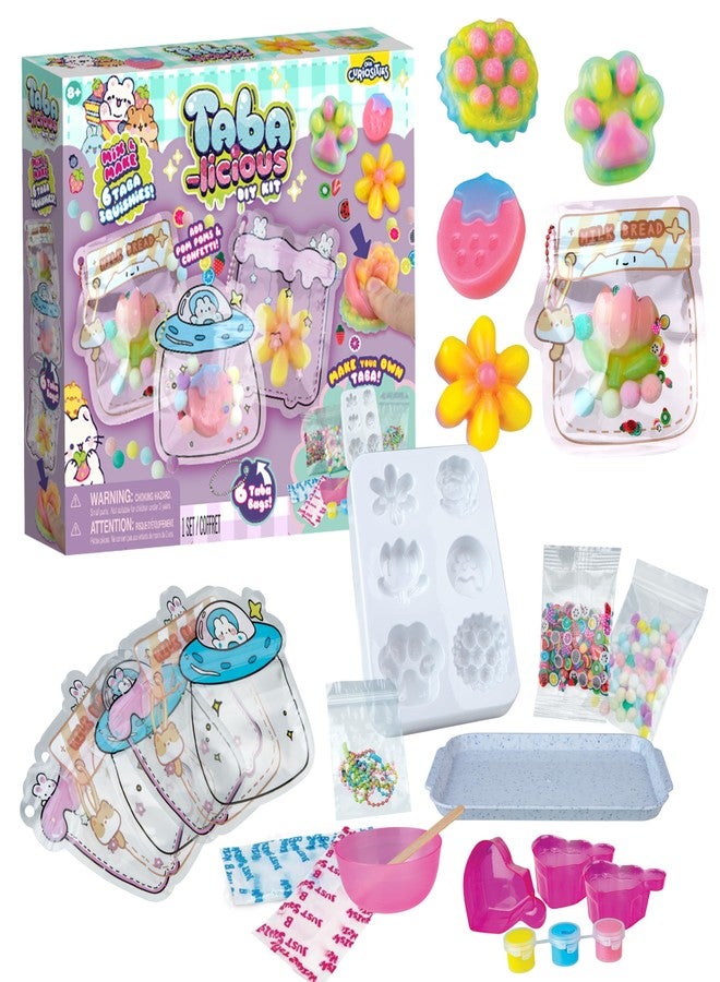ORB Tabalicious Ultra DIY TABA Squishy Kit - TABA Squishy Making Kit to Make Your Own Paw, Food, and Flower Squishies - Fun Crafts for Kids - Silicone Mold, Mix, Colors, More for 6 Cute Toy Squishies - Image 1