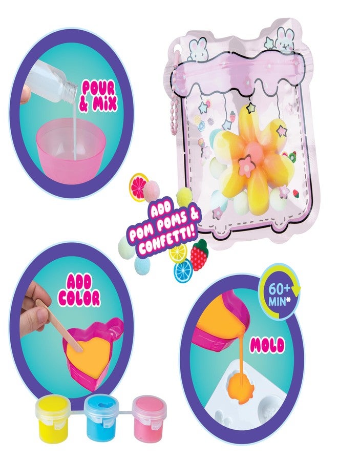 ORB Tabalicious Ultra DIY TABA Squishy Kit - TABA Squishy Making Kit to Make Your Own Paw, Food, and Flower Squishies - Fun Crafts for Kids - Silicone Mold, Mix, Colors, More for 6 Cute Toy Squishies - Image 2