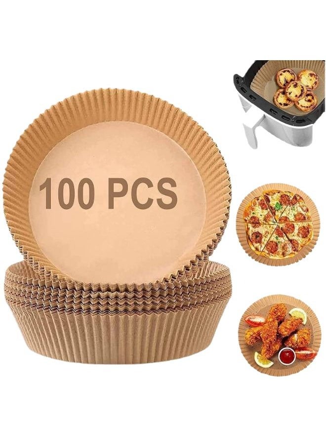Generic 100pcs Air Fryer Disposable Paper Liners, 20Cm  For Baking, Non-Stick Round Air Fryer Baking Paper  - Image 2